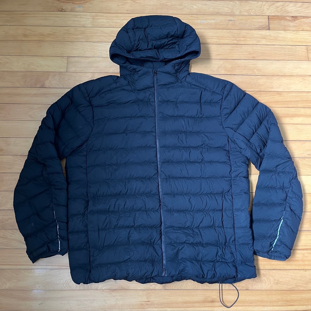 Lululemon Mens Down For It All Hoodie Black Puffer Running Jacket Size XL